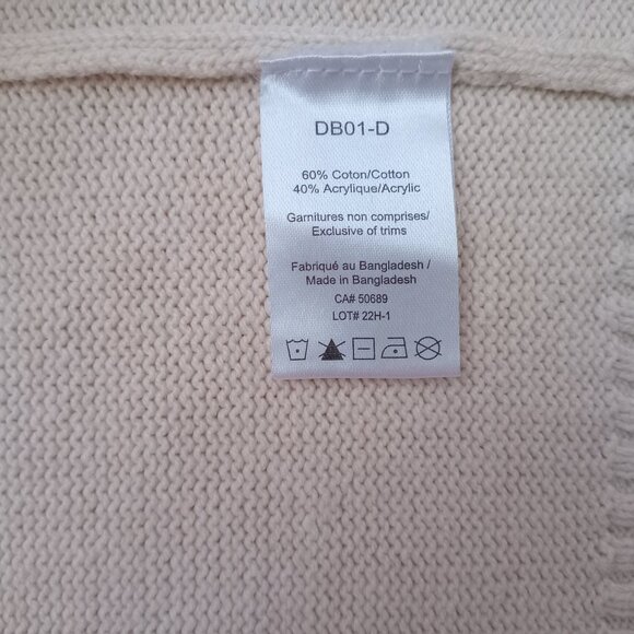 Sabotage Vtg Women's Sleeveless Knit Vest Ivory Contrast Trim Top Preppy Size M - Picture 5 of 5